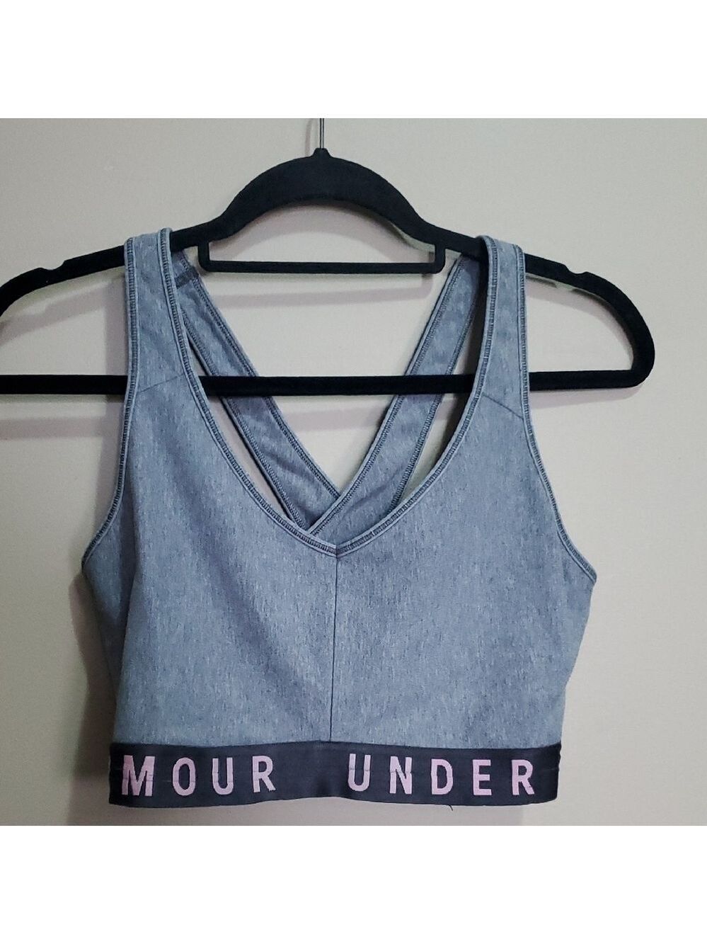 Gray Sports Bra with Pink Lettering Size XL